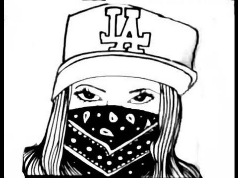 Drawing a gangsta babe with a bandana