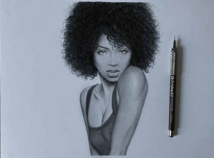 DRAWING A GIRL WITH CURLY HAIR
