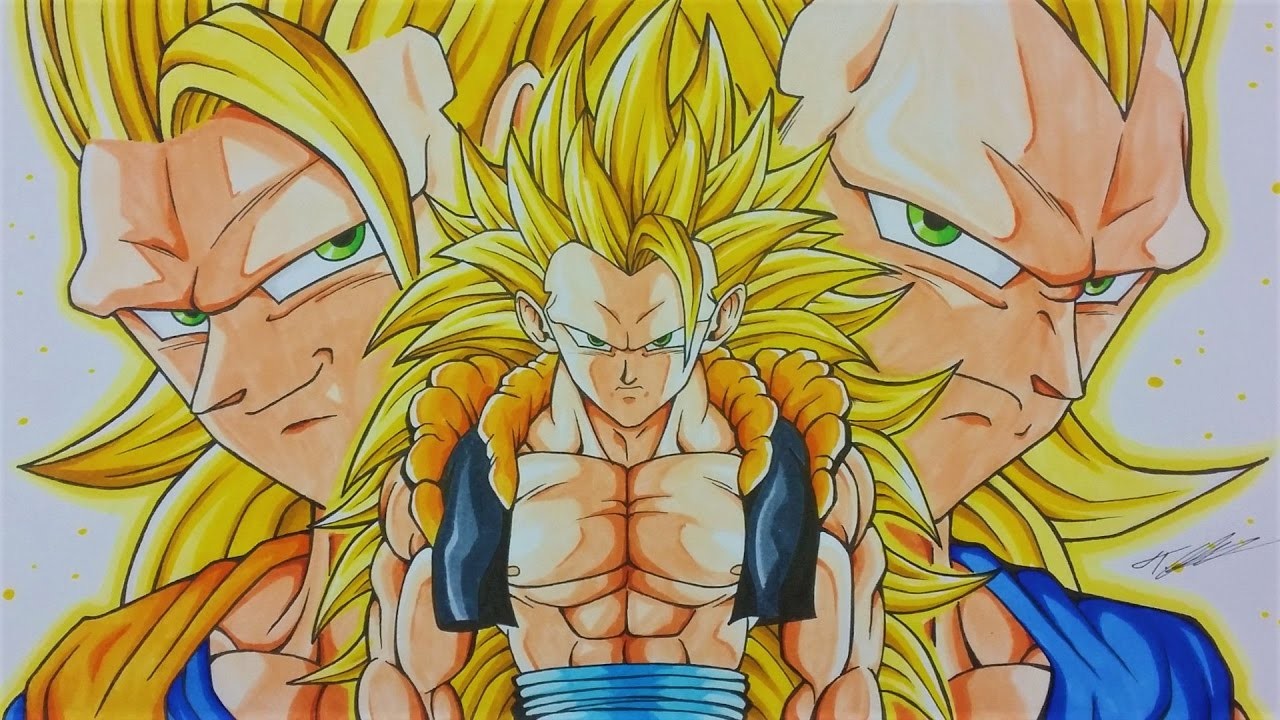 Drawing Gogeta Ssj3 Goku Vegeta Fusion Dragonball Z Tolgart