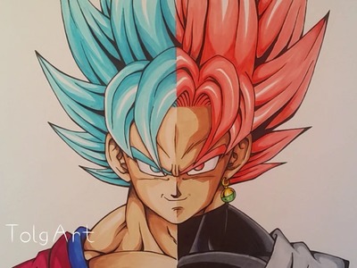 Drawing Goku vs Black Goku | Super Saiyan Blue vs Rose | TolgArt | 40 K Subs
