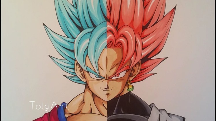 Drawing Goku vs Black Goku | Super Saiyan Blue vs Rose | TolgArt | 40 K Subs