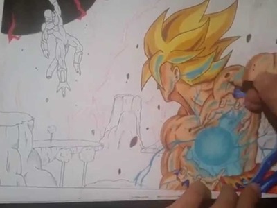 Drawing Goku vs Frieza on Namek - Kamehameha [DragonBall Z] HD