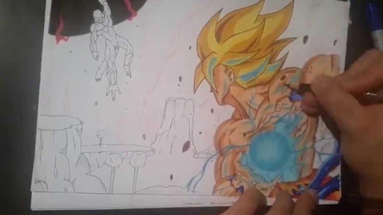 Drawing Goku vs Frieza on Namek - Kamehameha [DragonBall Z] HD