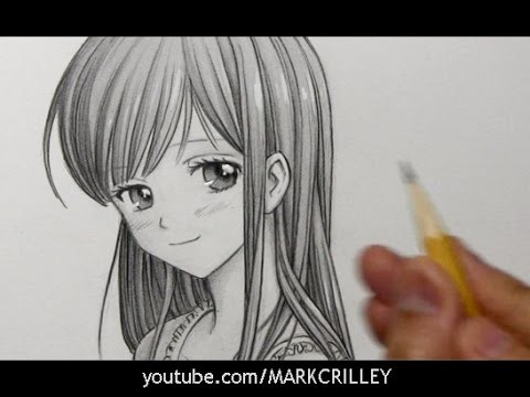 Drawing Time Lapse: Manga Girl with Long Hair