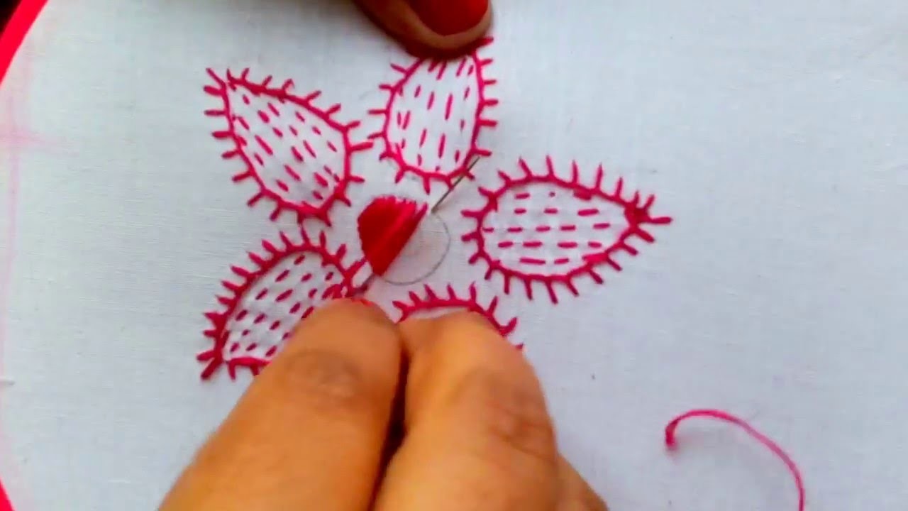 Hand Embroidery Blanket stitch Flower Embroidery