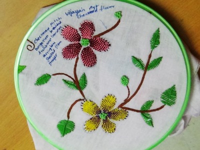 Hand Embroidery Designs # 138 - Checkered flower stitch design