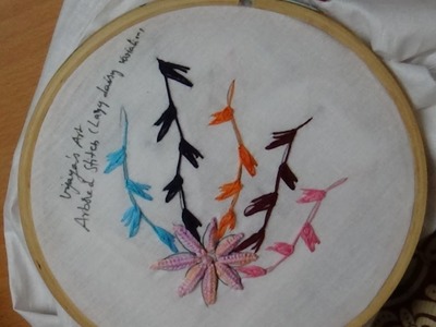 Hand Embroidery Designs # 175 - Lazy daisy stitch(variation)