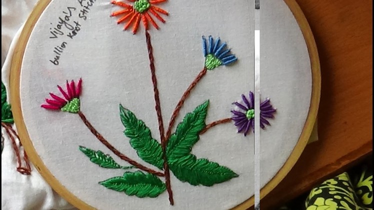 Hand Embroidery Designs # 187 - bullion knot stitch designs