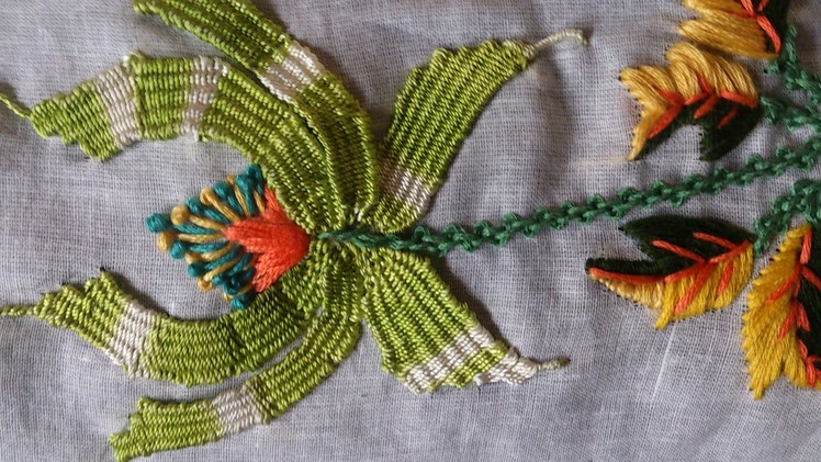 Hand embroidery designs. Embroidery stitches tutorial. Kadai Kamal stitch.