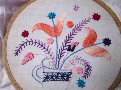 Hand Embroidery Desings | Flower Cup | Stitch and Flower-83