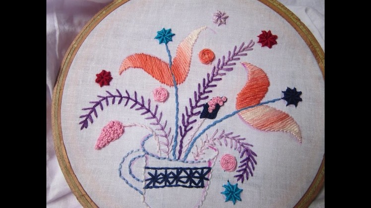 Hand Embroidery Desings | Flower Cup | Stitch and Flower-83
