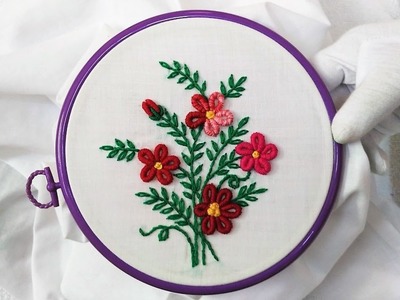 Hand Embroidery - Flowers with Brazilian Stitch