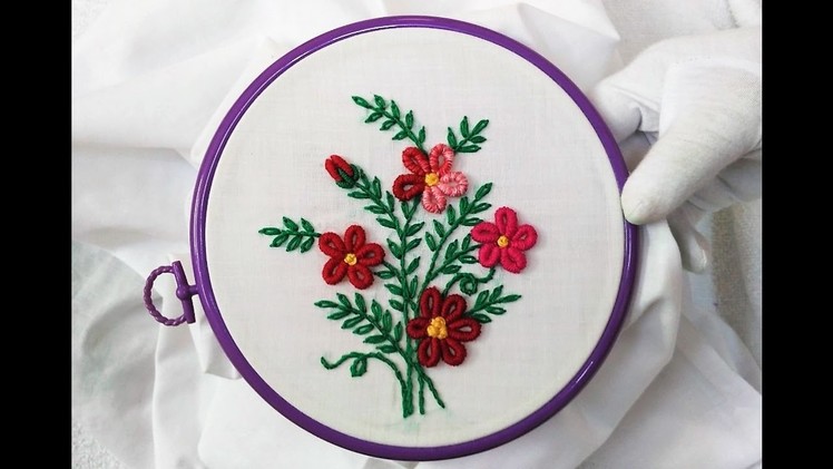 Hand Embroidery - Flowers with Brazilian Stitch