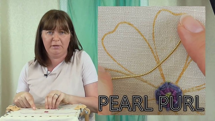 Hand Embroidery Goldwork - Overstretched Pearl Purl tutorial