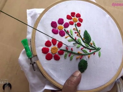 Hand Embroidery Satin Stitch by Amma Arts