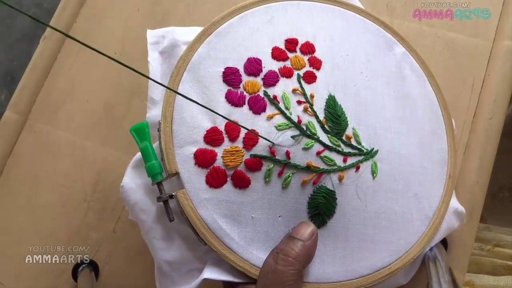 Hand Embroidery Satin Stitch by Amma Arts
