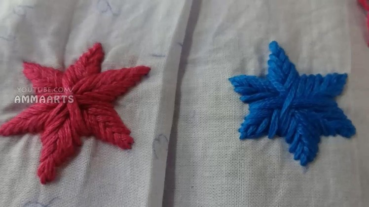 Hand Embroidery Star Stitch By Amma arts