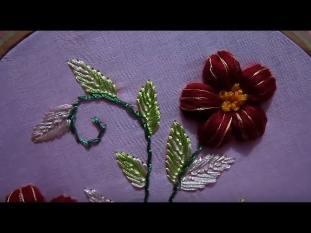 Hand Embroidery stitches | Cotton Puffed Flower | Stitch and Flower-69