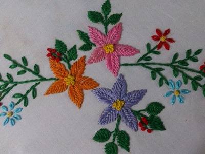 Hand embroidery stitches tutorial. Hand embroidery designs (kashmiri stitch).