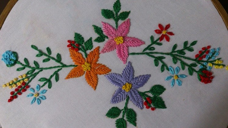 Hand embroidery stitches tutorial. Hand embroidery designs (kashmiri stitch).