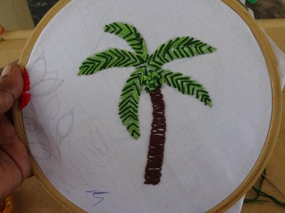 Hand Embroidery Video: Coconut Tree Stitching by Amma Arts