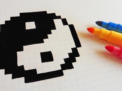 Handmade Pixel Art - How To Draw Yin Yang  #pixelart