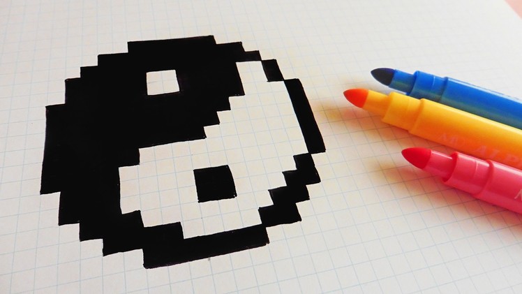 Handmade Pixel Art - How To Draw Yin Yang  #pixelart