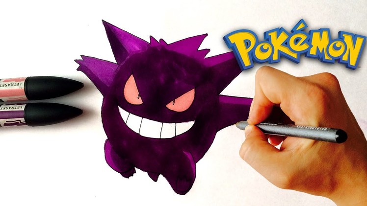 ♥ How to draw Gengar EX from Pokemon | Drawing tutorial