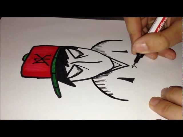 How to draw graffiti character - Angry Gangster