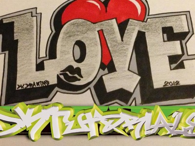 How to draw Graffiti Love