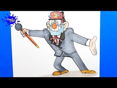 HOW TO DRAW GRUNKLE STAN GRAVITY FALLS l  Como dibujar a Grunkle stan l  how to draw cartoon