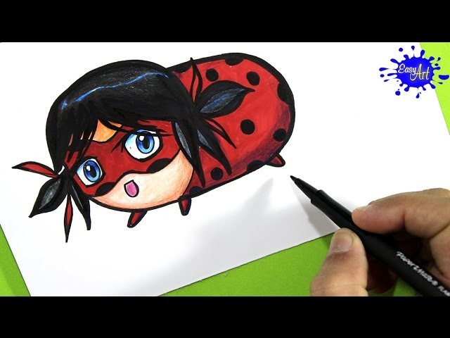 How To Draw Ladybug  Miraculous (Tsum Tsum). Como dibujar a Ladybug. Easy art