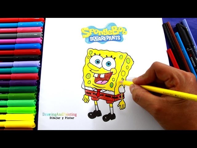 How to draw SPONGEBOB Squarepants | Cómo dibujar a Bob Esponja fácil (paso a paso)