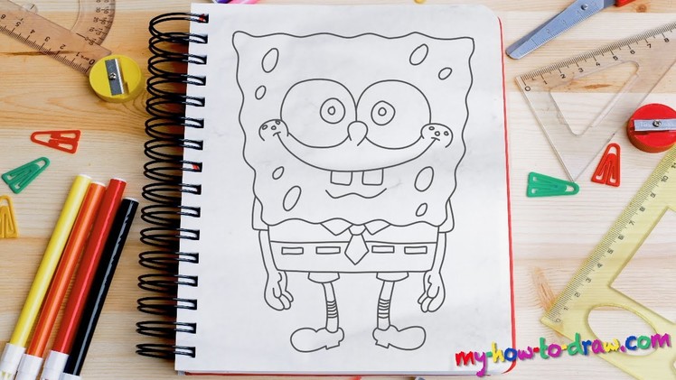 How to draw Spongebob Squarepants - Easy step-by-step drawing lessons for kids