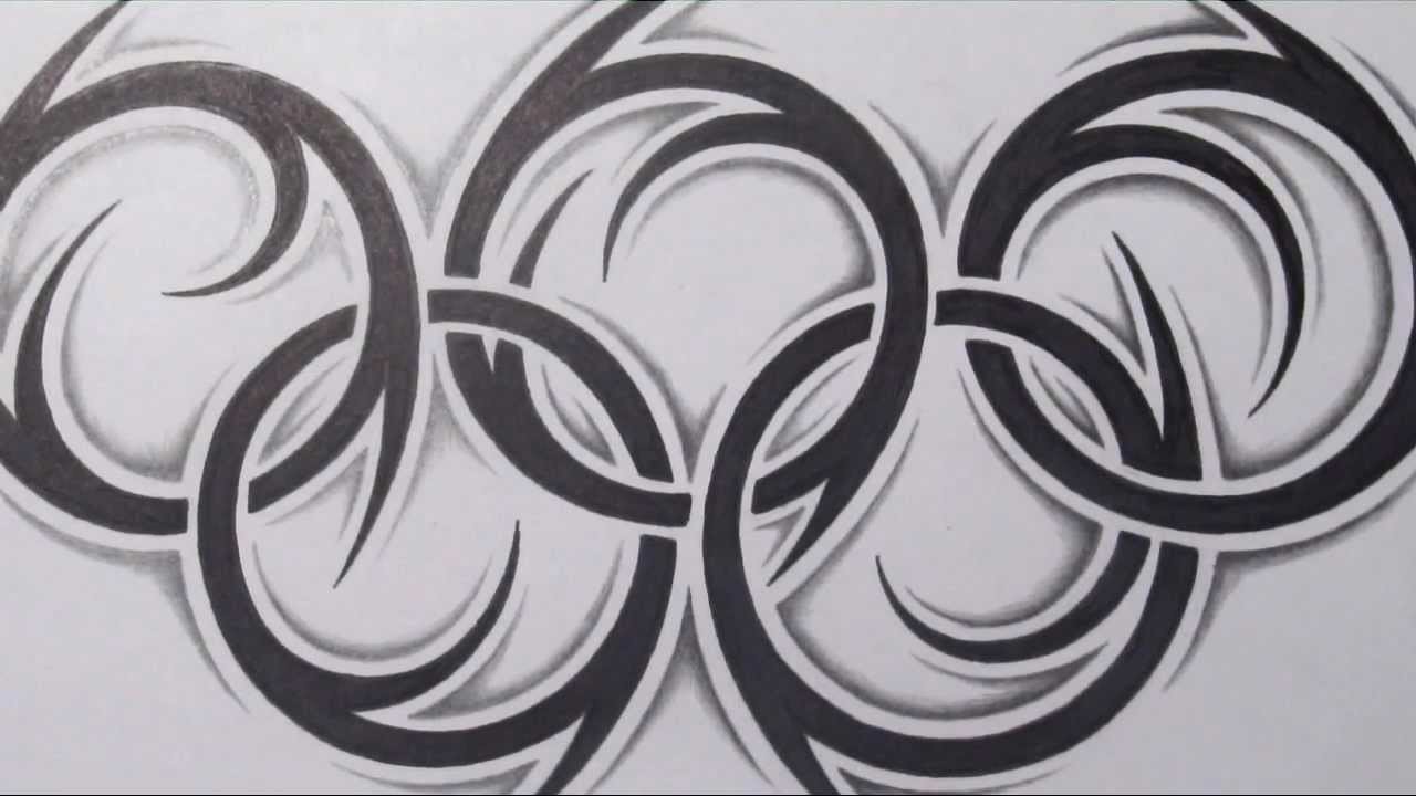 How to Draw the Olympic Rings - Tribal Tattoo Design Style