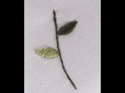 How to stitch small leaves. Thread painting