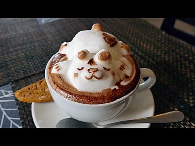 INCREDIBLE 3D COFFEE ART - CUTEST COFFEE YOU'LL EVER SEE! Lion, Cat, Panda, Sleeping Bear