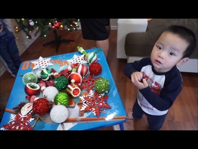 Kids Putting Together Christmas Tree Fun