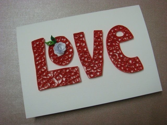 Quilled alphabets and pop up heart card