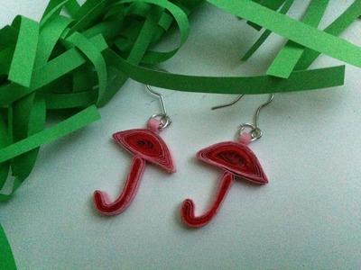 Quilling earrings-Umbrella shape