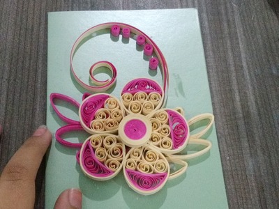 Quilling greeting card with a beautiful flower