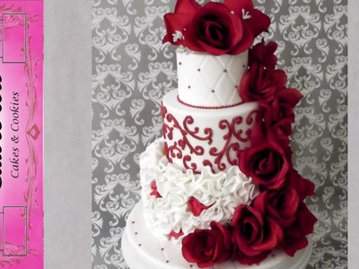 Red Red Rose Wedding Cake