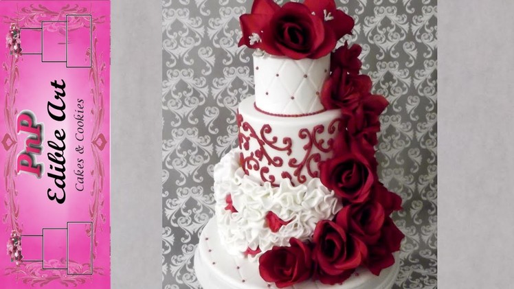Red Red Rose Wedding Cake