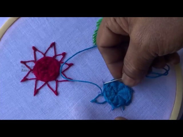 Rose Flower Design Stitch: Hand Embroidery Classes by Amma Arts