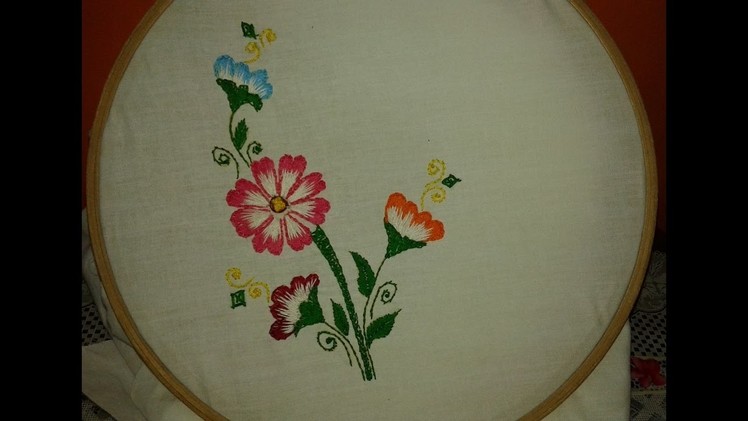 Simple Hand Embroidery With Long & Short Stitch By Ayesha - www.ayeshasworld.com