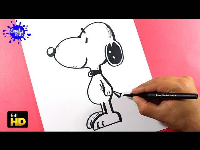THE PEANUTS MOVIE.SNOOPY. Como dibujar a Snoopy paso a paso. how to draw Snoopy
