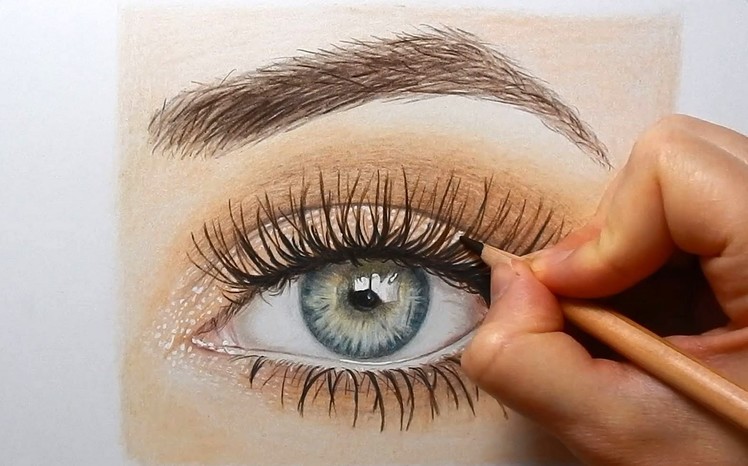 Timelapse | Drawing an eye with colored pencils | Emmy Kalia