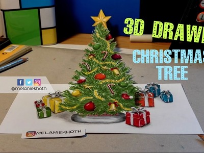 3D Christmas tree drawing