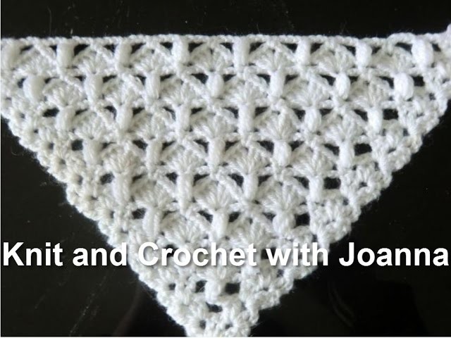 Crochet Pattern *EASY PATTERN FOR A SHAWL WITH SHELLS AND PUFF STITCH *
