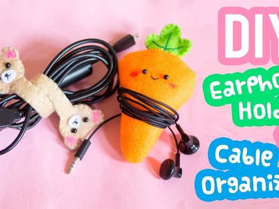 DIY Earphone Holder & Cable Organizer. Wrap (Carrot & Korilakkuma) | I Wear A Bow